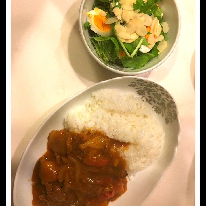 かぼちゃとトマトのピリ辛夏野菜カレー